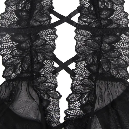 Teddy Neckholder Bareback Lace Black L/XL – Subblime
