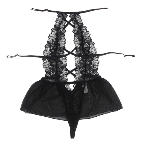 Teddy Neckholder Bareback Lace Black L/XL – Subblime