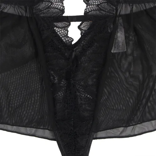 Teddy Neckholder Bareback Lace Black L/XL – Subblime