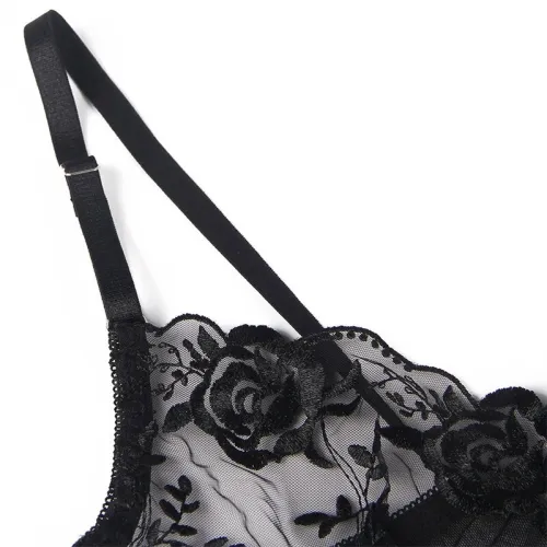 3-piece set with floral print, black, S/M – Subblime