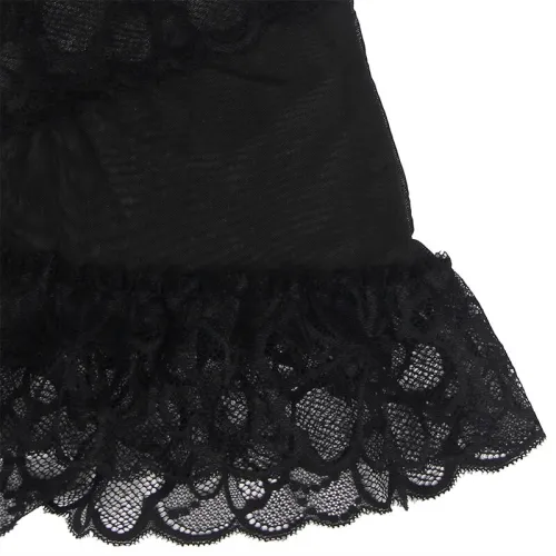 Babydoll Mit Spitze + Blumendruck Schwarz L/Xl – Subblime