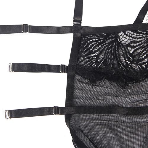Babydoll Mit Verstellbaren Spitzenträgern Schwarz L/XL | Subblime