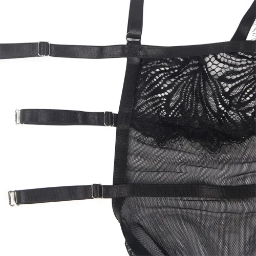 Babydoll Mit Verstellbaren Spitzenträgern Schwarz L/Xl – Subblime