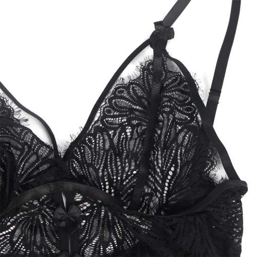 Babydoll Mit Verstellbaren Spitzenträgern Schwarz L/Xl – Subblime