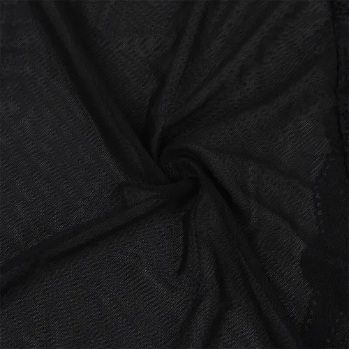 Transparent fabric coat with lace detail, black, L/XL – Subblime