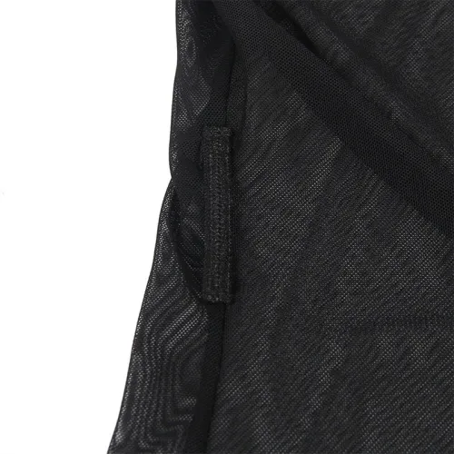 Transparent fabric coat with lace detail, black, L/XL – Subblime