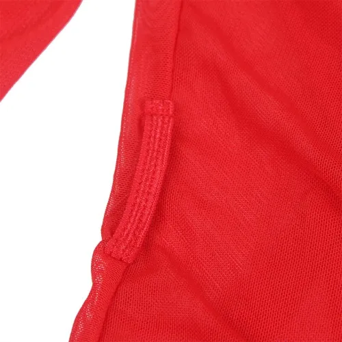 Transparent Fabric Coat With Lace Detail Red S/M – Sublime
