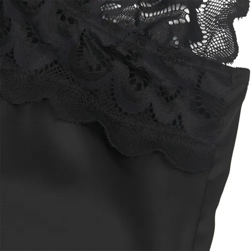 Babydoll with floral print on the chest, black, L/XL – Subblime