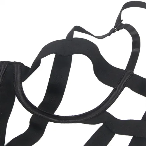 Sexy Bodysuit with Cutouts, Black, S/M – Subblime
