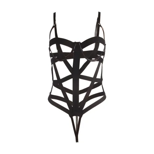 Sexy Bodysuit with Cutouts, Black, S/M – Subblime