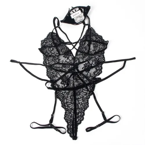 Spitzenbody Polizeikostüm Schwarz L/Xl – Subblime
