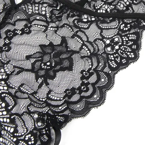 Spitzenbody Polizeikostüm Schwarz L/Xl – Subblime