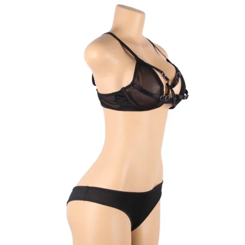 2-piece set consisting of a transparent bra and S/M shoes – Subblime