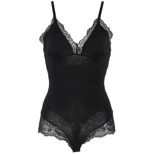 Black Teddy Bear with Floral Lace Detail S/M – Subblime