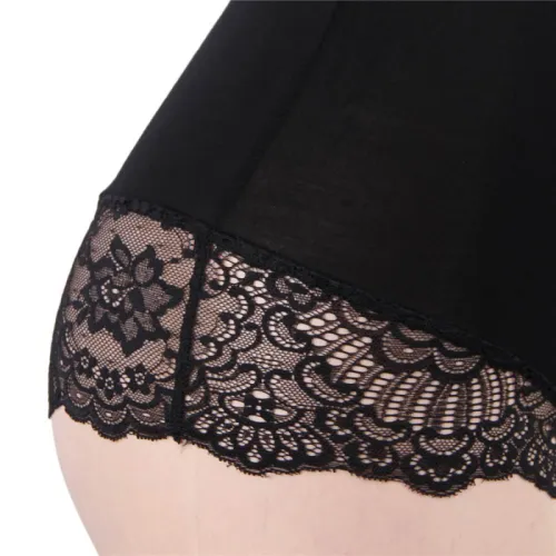 Black Teddy Bear with Floral Lace Detail S/M – Subblime
