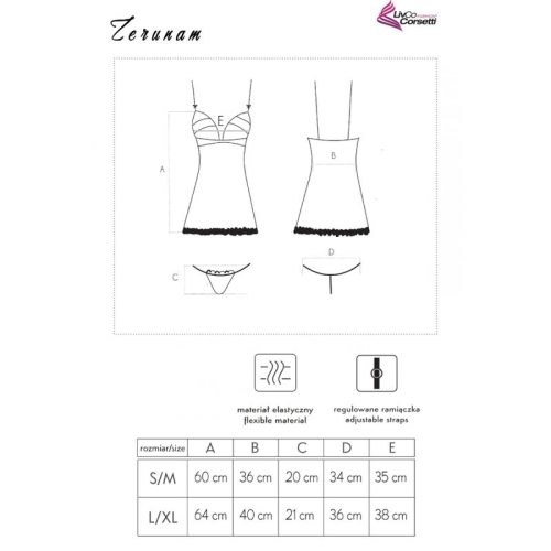 Zerunam Set Babydoll + Schwarzer Tanga | Livco Corsetti Fashion