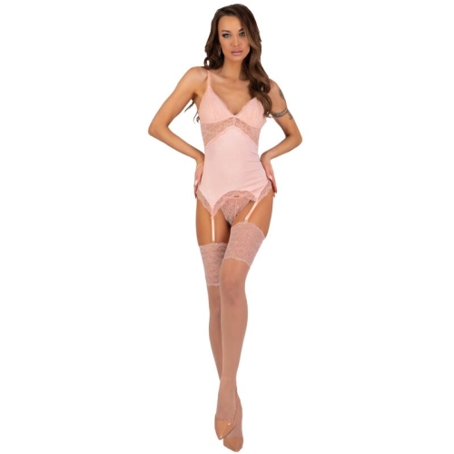 Persinne Peach Set Korset + Höschen + Strümpfe | Livco Corsetti Fashion