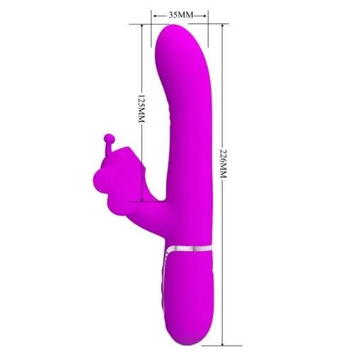 Rabbitvibrator 4 In 1 Schmetterling Fuchsia | Pretty Love
