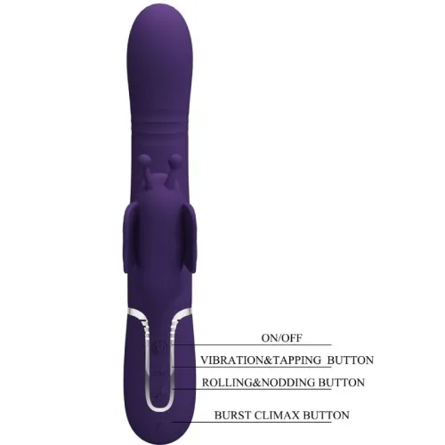 Kaninchenvibrator 4 In 1 Schmetterling Lila | Pretty Love