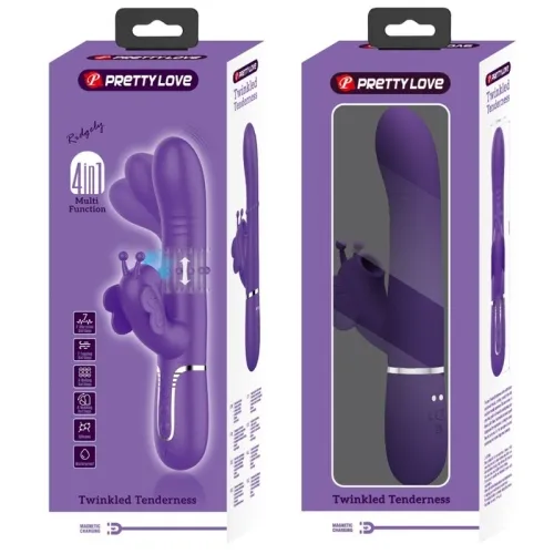 Kaninchenvibrator 4 In 1 Schmetterling Lila | Pretty Love