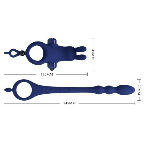 Ayad Rabbit Vibrator Ring with Plug, Blue – Pretty Love