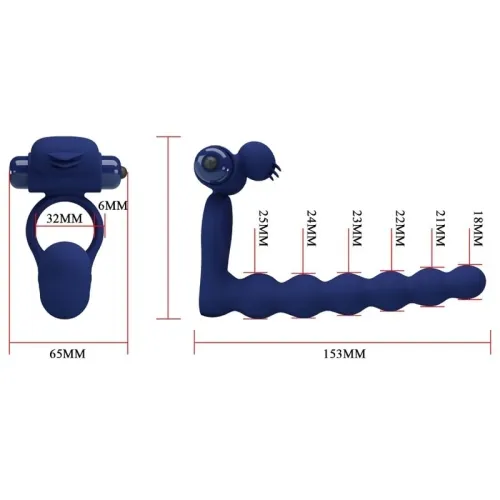 Ajmal Vibrating Ring with Plug, Blue – Pretty Love