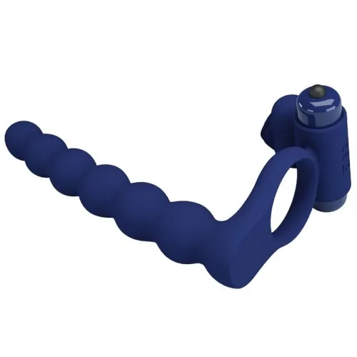 Ajmal Vibrating Ring with Plug, Blue – Pretty Love