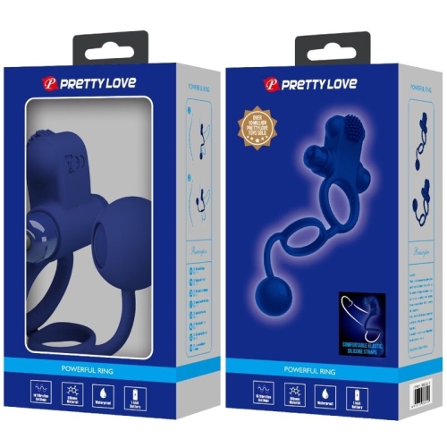 PRETTY LOVE - REMINGTON DOPPELVIBRATIONSRING MIT STECKER BLAU