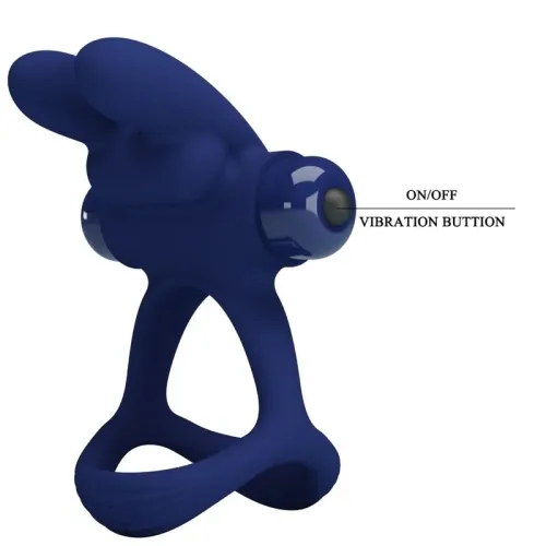 Francisco Double Vibrating Ring Rabbit Blue – Pretty Love