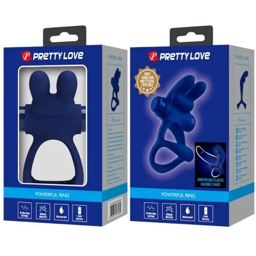 Francisco Double Vibrating Ring Rabbit Blue – Pretty Love
