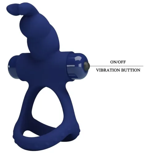Luchito Double Vibrating Ring Rabbit Blue – Pretty Love