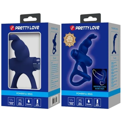 Luchito Double Vibrating Ring Rabbit Blue – Pretty Love
