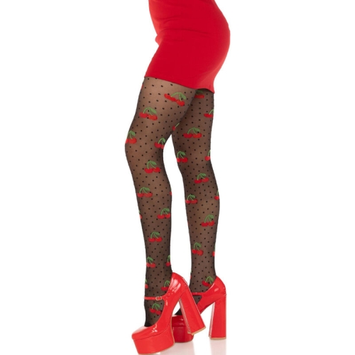 Schwarze Kirschmutzfänge Strümpfe | Leg Avenue