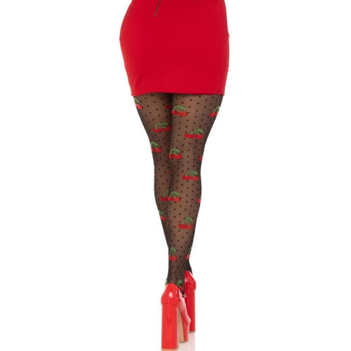 Schwarze Kirschmutzfänge Strümpfe | Leg Avenue
