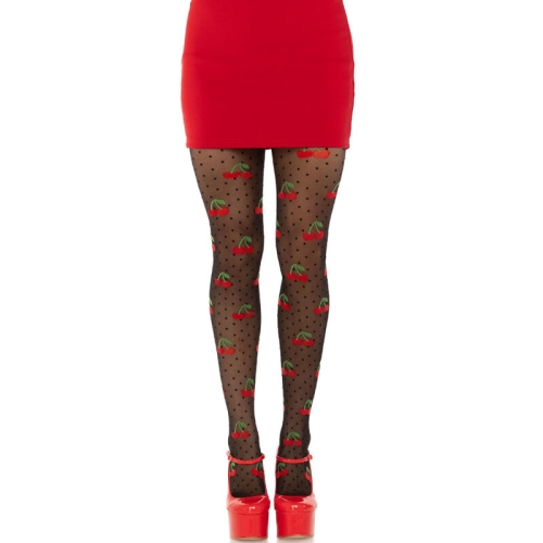 Schwarze Kirschmutzfänge Strümpfe | Leg Avenue