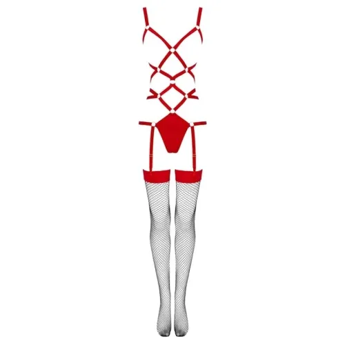 Thiara Set Body + Stockings Red S/M – Livco Corsetti Fashion