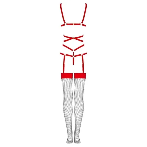 Thiara Set Body + Stockings Red S/M – Livco Corsetti Fashion