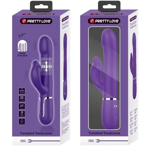 Zalin Rabbit Vibrator Beads 4 In 1 Purple | Pretty Love