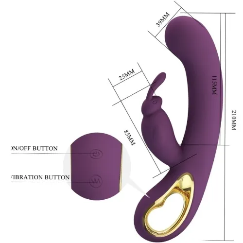 Liam Rabbit Vibrator and G-Spot Stimulator Purple | Pretty Love