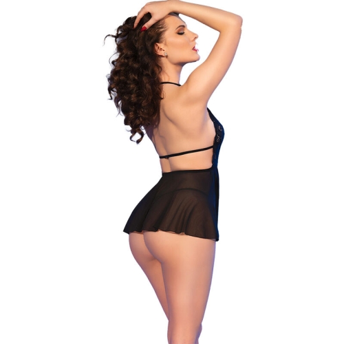 Cr 4720 Babydoll & Thong Schwarz L | Chilirose