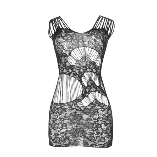 SUBBLIME - 951771 LANGER BODYSTOCKING MIT OFFENEM RÜCKEN MIT NETZ SCHWARZ EINE GRÖSSE