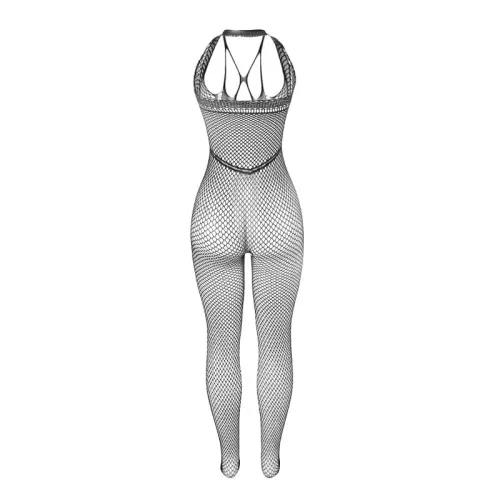 Long Mesh Bodystocking with Straps on Chest and Back, Black – Subblime
