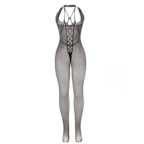 Long Mesh Bodystocking with Straps on Chest and Back, Black – Subblime