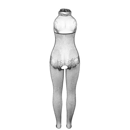 Bodystocking Aus Netz + Spitze Mit Ausschnitt Schwarz – Subblime