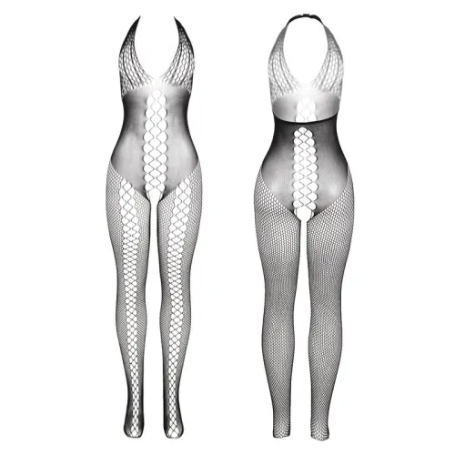Bodystocking Mit Offenem Rücken Und Kreuzdetails Schwarz – Subblime