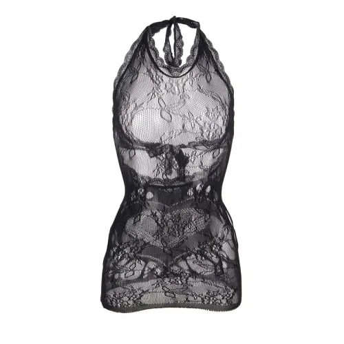 Kurzes Netzkleid Mit Rücken Und Herzdetail Schwarz – Subblime