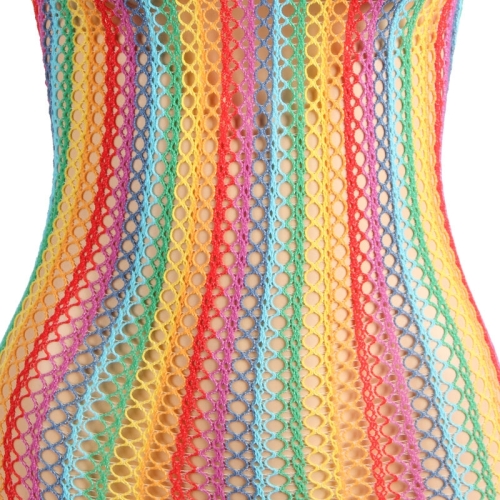 SUBBLIME - 952341 REGENBOGEN-NETZ-BODYSTOCKING EINE GRÖSSE