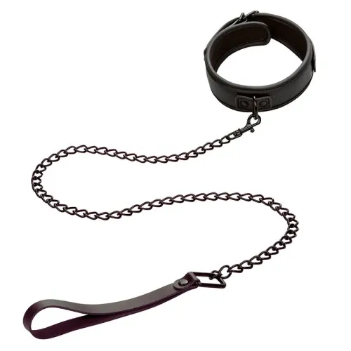Nocturnal Leather Collar & Leash Black – Calex