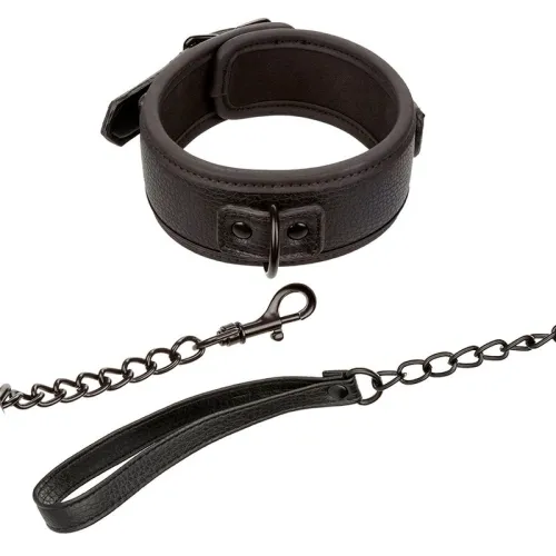 Nocturnal Leather Collar & Leash Black – Calex