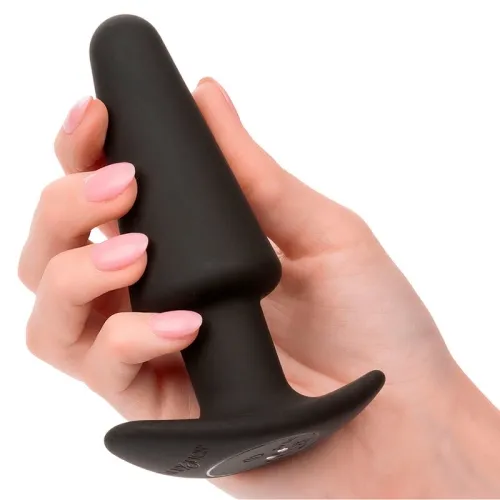 Rock Bottom Tapered Anal Plug 10 Modes Silicone Black – Calex